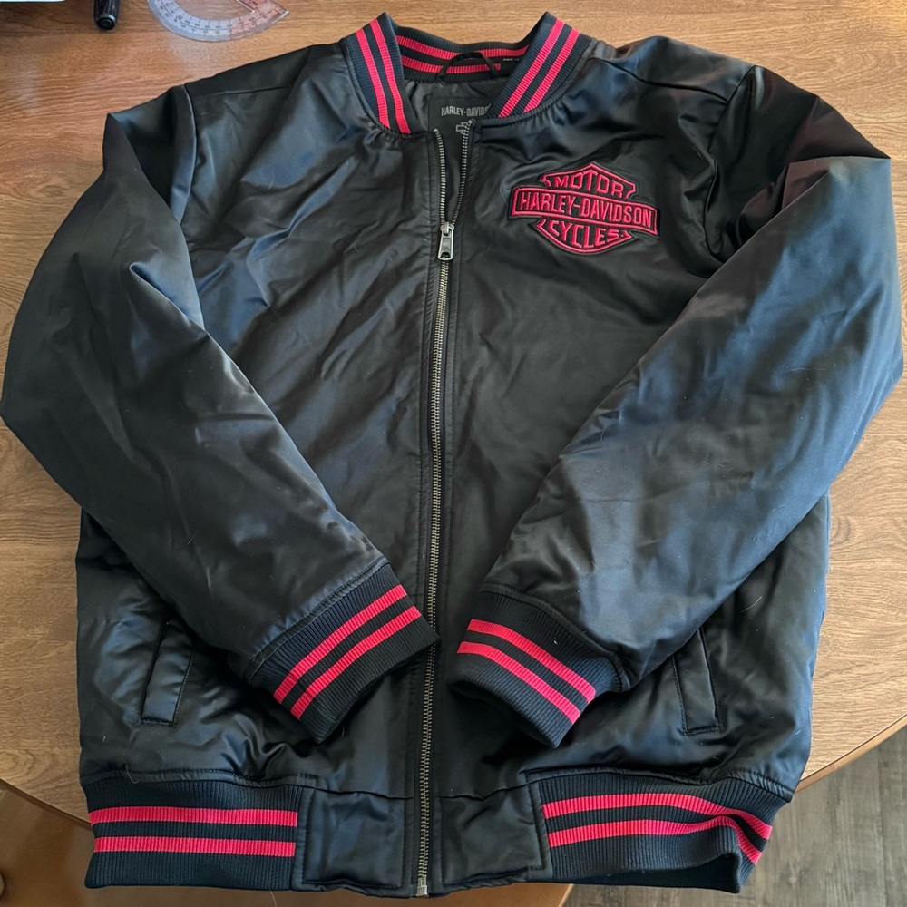 Harley-Davidson Black Bomber Jacket with Red Details